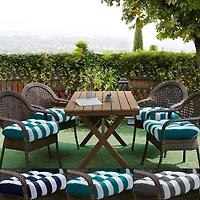 Sweet Home Collection™ Havana Stripe Patio Cushions Indoor/Outdoor Reversible Chair Pads Tufted 19" x