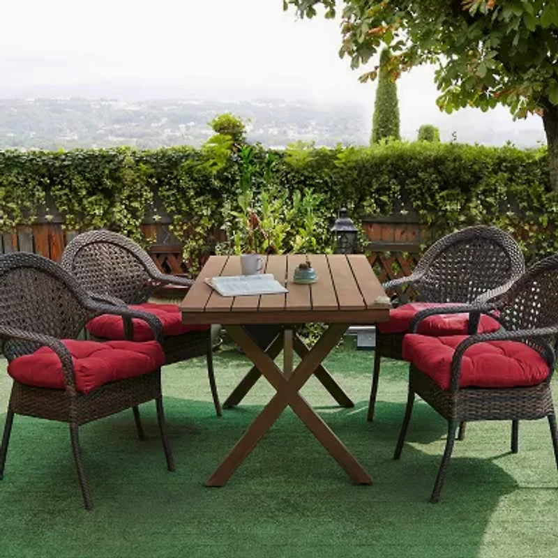 Sweet Home Collection™ Patio Cushions Indoor/Outdoor Reversible Chair Pads Tufted 19" x