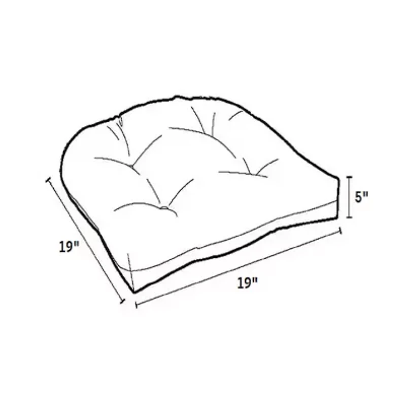 Sweet Home Collection™ Patio Cushions Indoor/Outdoor Reversible Chair Pads Tufted 19" x