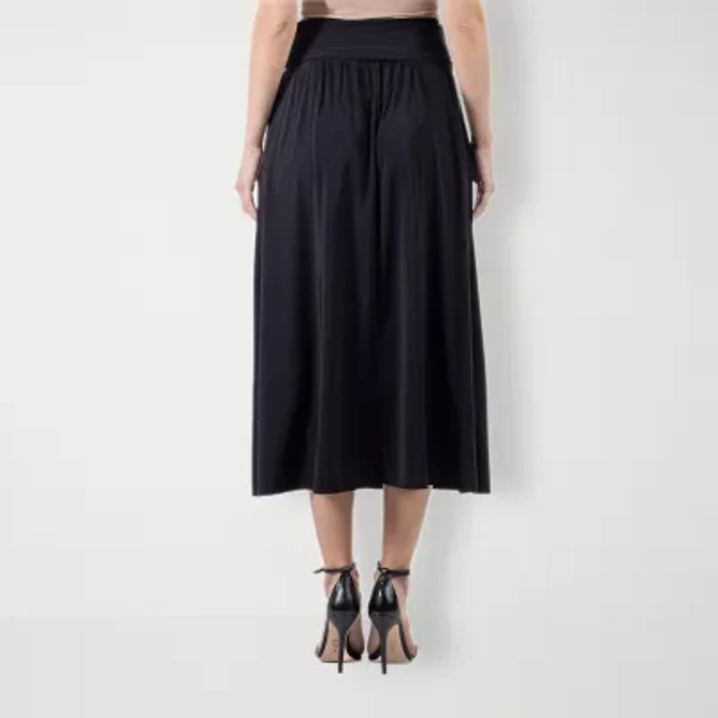 24seven Comfort Apparel Womens Stretch Fabric Maxi Skirt
