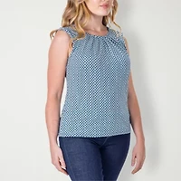 24seven Comfort Apparel Womens Round Neck Sleeveless Blouse