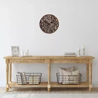 Northlight 12" Battery Operated Brown World Globe Wall Clock