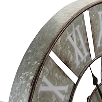 Northlight 18" Galvanized Metal Roman Numeral Wall Clock