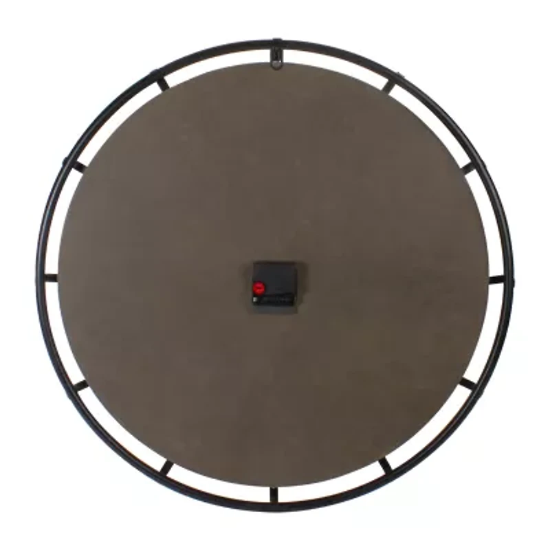 Northlight 23.5" Black Metal And Wood Country Rustic Wall Clock