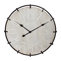 Northlight 23.5" Black Metal And Wood Country Rustic Wall Clock
