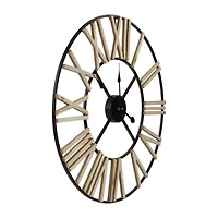 Northlight 24" Battery Operated Black Roman Numeral With Metal Frame Wall Clock