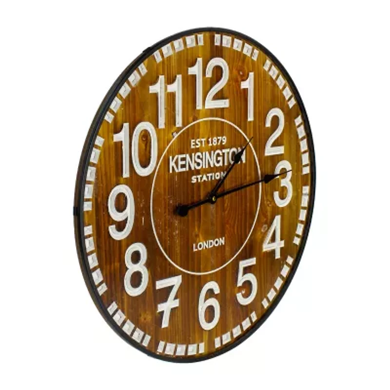 Northlight 24" Rustic Industrial Metal Framed Wall Clock