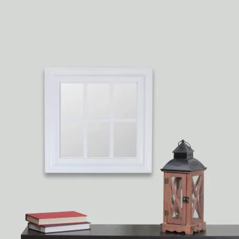 Northlight 17.5" White Mullions Square Wall Mirror