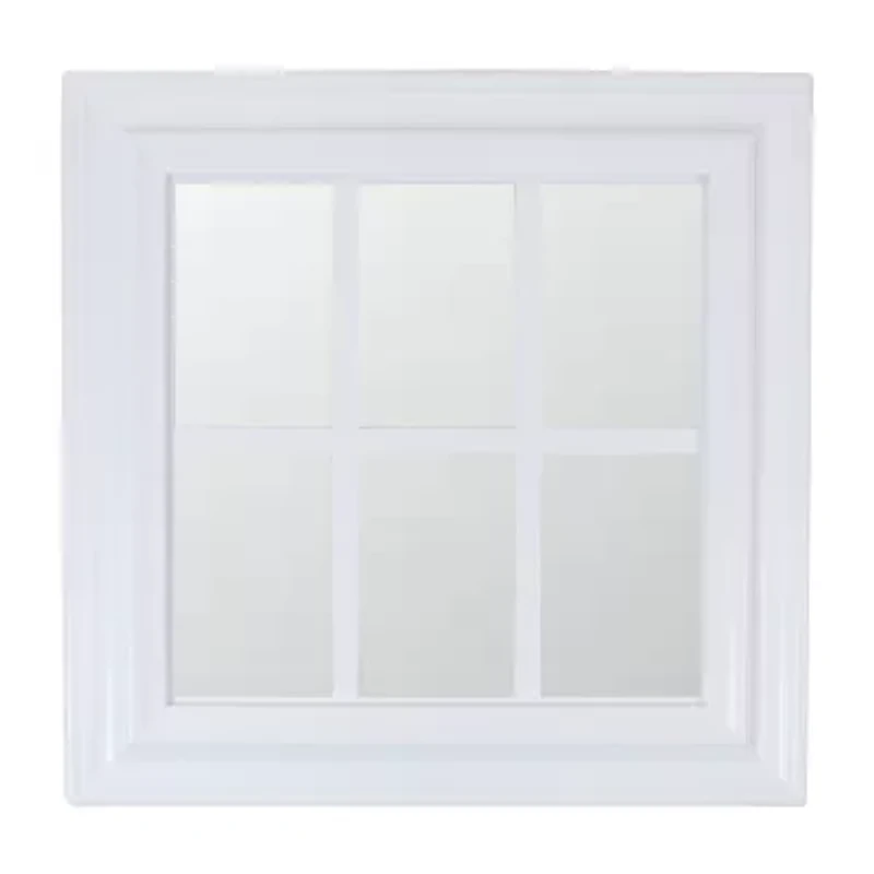 Northlight 17.5" White Mullions Square Wall Mirror