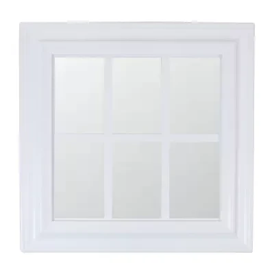 Northlight 17.5" White Mullions Square Wall Mirror