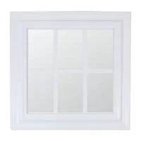 Northlight 17.5" White Mullions Square Wall Mirror