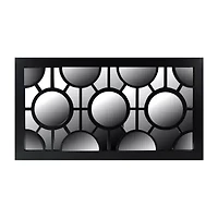 Northlight 25.5" Black Geometric Round Wall Mirror