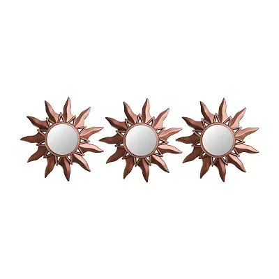Northlight 9.5" Mayan Sunburst Matte Copper Mini Rectangular Wall Mirror