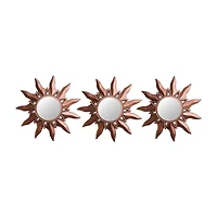 Northlight 9.5" Mayan Sunburst Matte Copper Mini Rectangular Wall Mirror