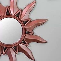 Northlight 9.5" Mayan Sunburst Matte Copper Mini Rectangular Wall Mirror
