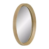 Northlight 13" Gold With Woodgrain Finish Round Wall Mirror