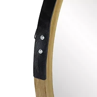 Northlight 21" Beige With Woodgrain Finish Round Wall Mirror