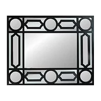 Northlight 29.5" Black Framed Geometric Style Round Wall Mirror
