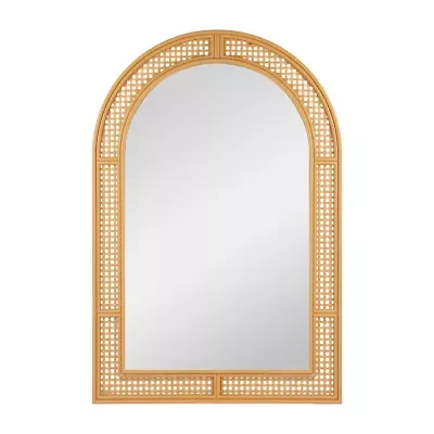 Northlight 36" Arched Lattice Weaved Wall Mirror