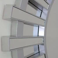 Northlight 25.5" Matte Silver Sunburst Wall Mirror