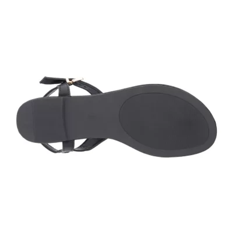 New York & Company Womens Nari T-Strap Flat Sandals