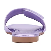 New York & Company Womens Adelle Adjustable Strap Flat Sandals