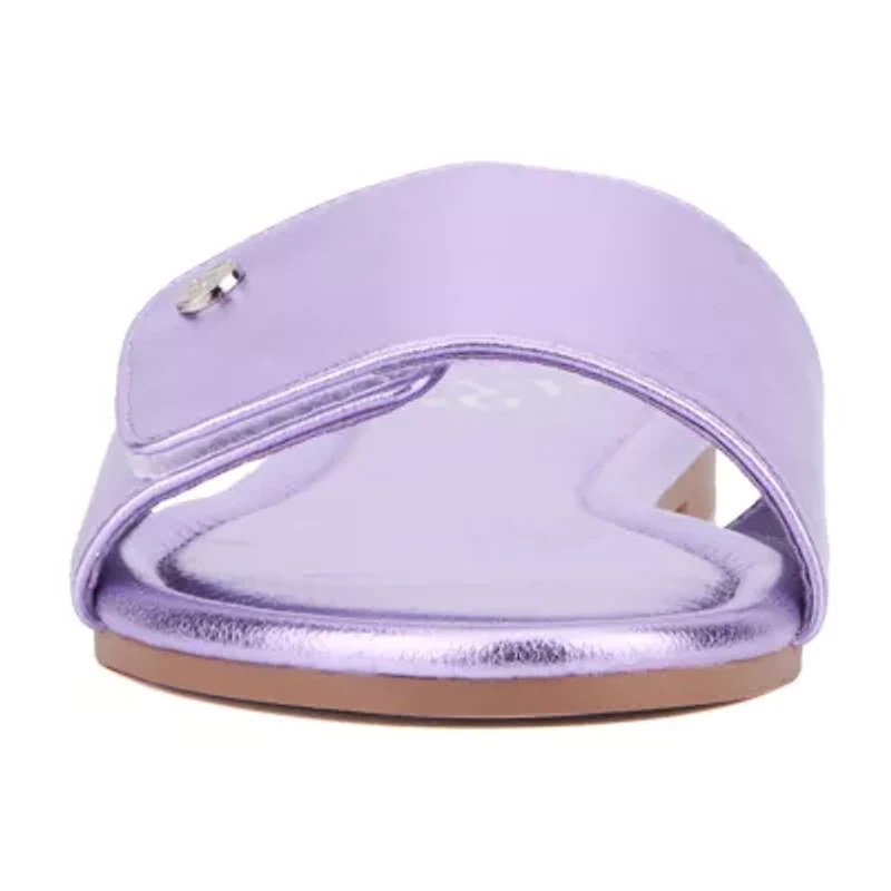 New York & Company Womens Adelle Adjustable Strap Flat Sandals