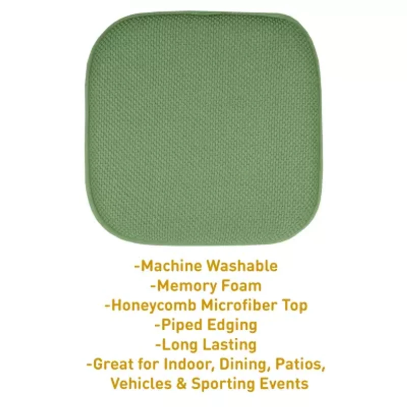 Sweet Home Collection™ Honeycomb Memory Foam No Slip Back 16" x Chair Pad Cushion