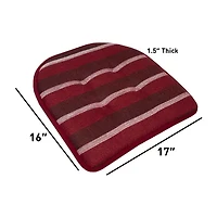Sweet Home Collection™ Bradford Striped U Shaped Memory Foam 17" x 16" Chair Cushion