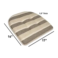 Sweet Home Collection™ Bradford Striped U Shaped Memory Foam 17" x 16" Chair Cushion