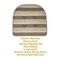 Sweet Home Collection™ Bradford Striped U Shaped Memory Foam 17" x 16" Chair Cushion