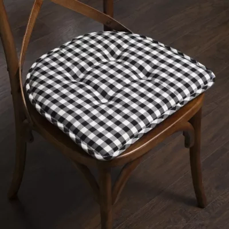 Sweet Home Collection™ Checkered Buffalo Check U Shaped Memory Foam 17" x 16" Chair Cushions