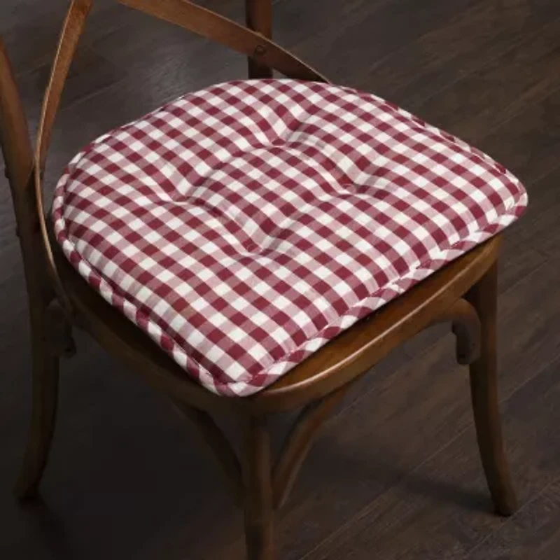 Sweet Home Collection™ Checkered Buffalo Check U Shaped Memory Foam 17" x 16" Chair Cushions