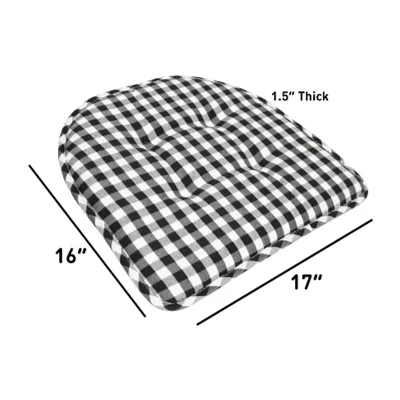 Sweet Home Collection™ Checkered Buffalo Check U Shaped Memory Foam 17" x 16" Chair Cushions