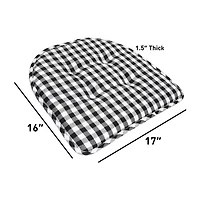 Sweet Home Collection™ Checkered Buffalo Check U Shaped Memory Foam 17" x 16" Chair Cushions
