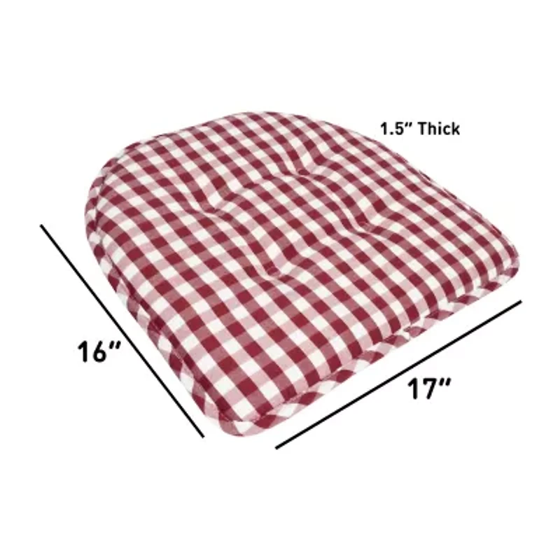 Sweet Home Collection™ Checkered Buffalo Check U Shaped Memory Foam 17" x 16" Chair Cushions