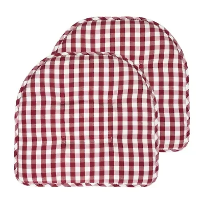 Sweet Home Collection™ Checkered Buffalo Check U Shaped Memory Foam 17" x 16" Chair Cushions