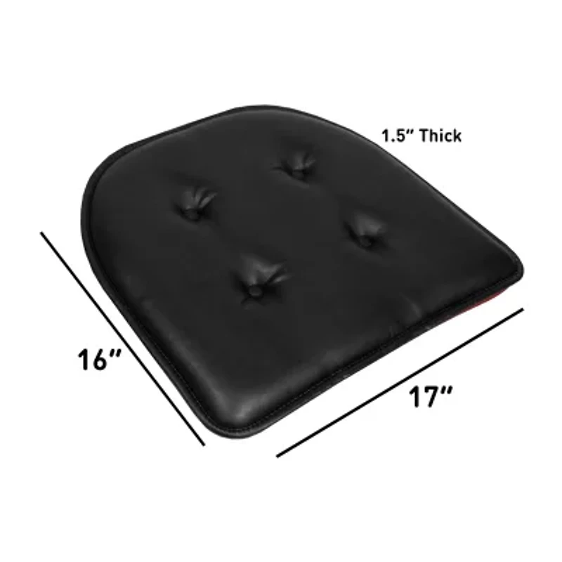 Sweet Home Collection™ U-Shape Faux Leather No Slip Memory Foam Chair Cushion 16" x 17"