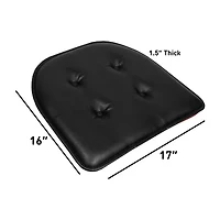 Sweet Home Collection™ U-Shape Faux Leather No Slip Memory Foam Chair Cushion 16" x 17"