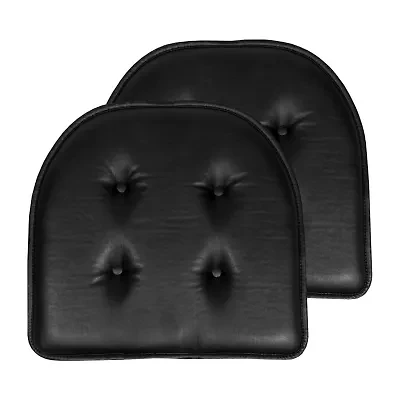 Sweet Home Collection™ U-Shape Faux Leather No Slip Memory Foam Chair Cushion 16" x 17"