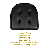 Sweet Home Collection™ U-Shape Faux Leather No Slip Memory Foam Chair Cushion 16" x 17"