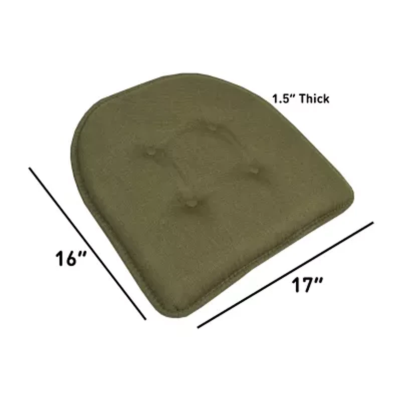 Sweet Home Collection™ Solid Color U Shaped Memory Foam 17" x 16" Chair Cushions