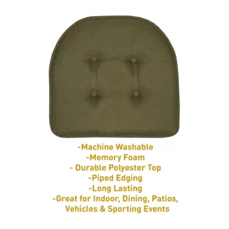 Sweet Home Collection™ Solid Color U Shaped Memory Foam 17" x 16" Chair Cushions