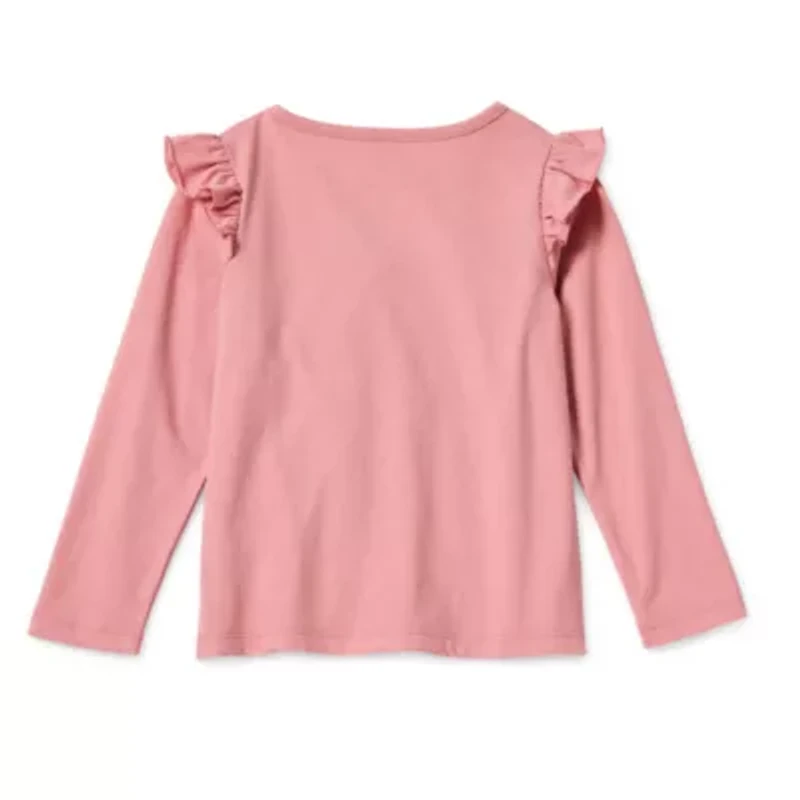 Okie Dokie Toddler & Little Girls Round Neck Long Sleeve T-Shirt