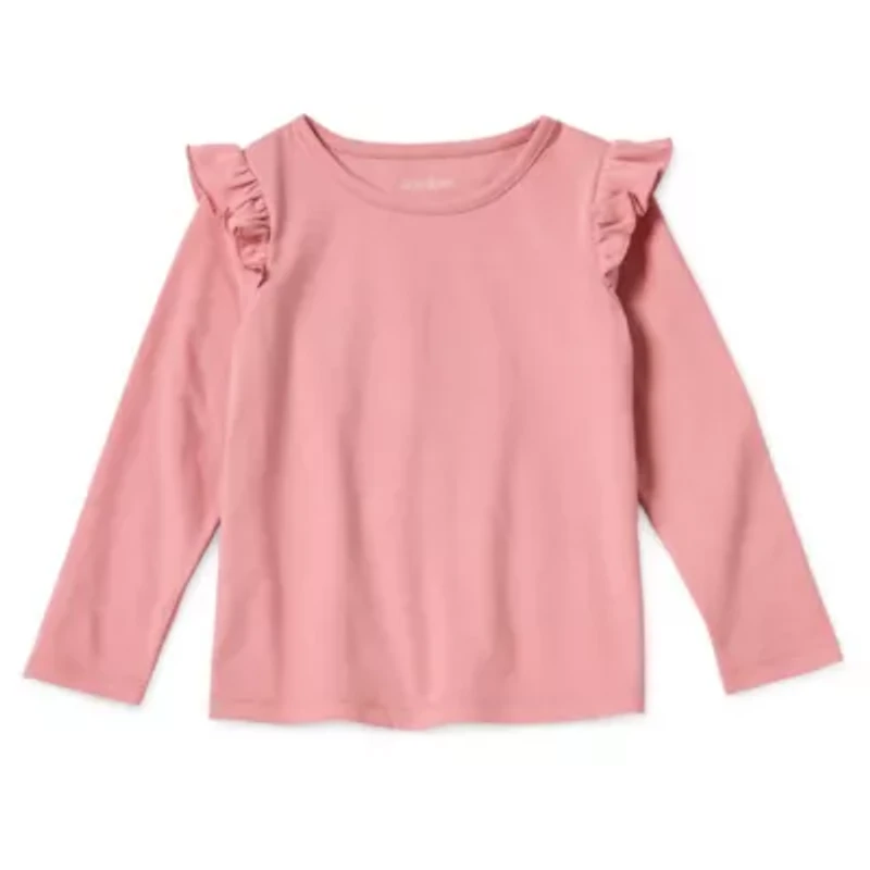 Okie Dokie Toddler & Little Girls Round Neck Long Sleeve T-Shirt
