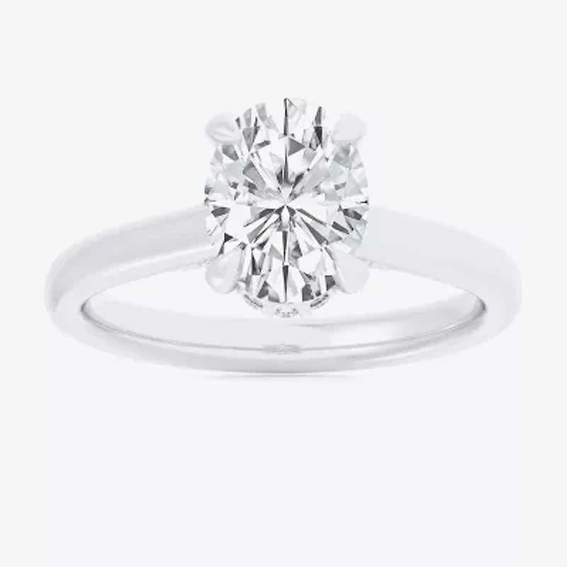 (G-H / Si1-Si2) Womens 1 1/7 CT. T.W. Lab Grown White Diamond 14K Gold Oval Solitaire Engagement Ring