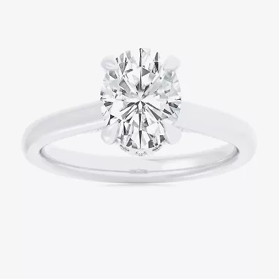 (G-H / Si1-Si2) Womens 1 1/7 CT. T.W. Lab Grown White Diamond 14K Gold Oval Solitaire Engagement Ring