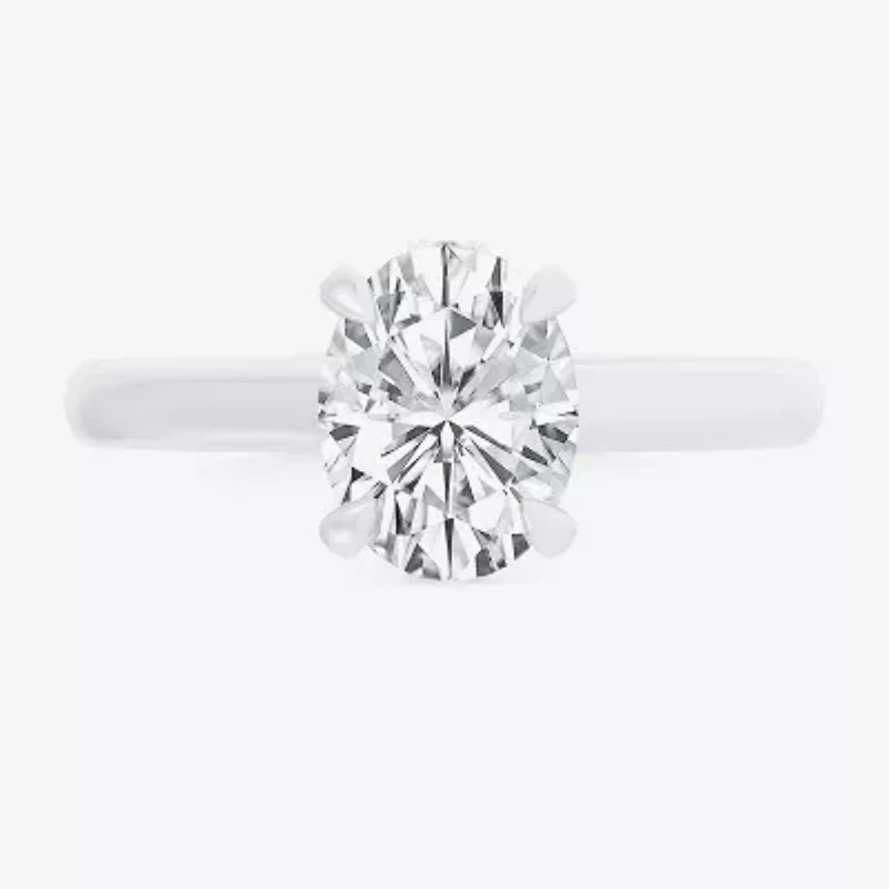 (G-H / Si1-Si2) Womens 1 1/7 CT. T.W. Lab Grown White Diamond 14K Gold Oval Solitaire Engagement Ring