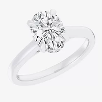 (G-H / Si1-Si2) Womens 1 1/7 CT. T.W. Lab Grown White Diamond 14K Gold Oval Solitaire Engagement Ring