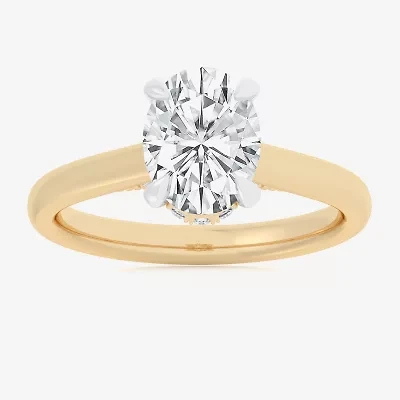 (G-H / Si1-Si2) Womens 1 1/7 CT. T.W. Lab Grown White Diamond 14K Gold Oval Solitaire Engagement Ring